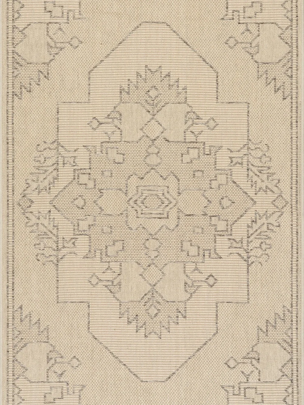 Textured Beige Medallion Area Rug - Picture 1 of 1